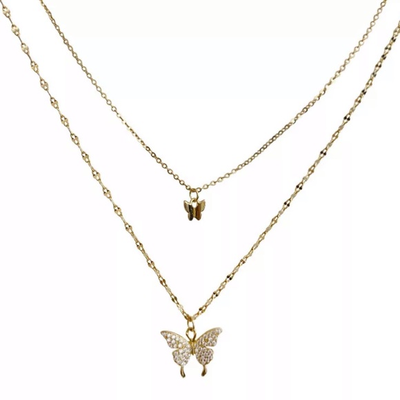 NEW 18K ROSE GOLD BUTTERFLY NECKLACE, NICE NECKLACE, CUTE NECKLACE - Picture 4 of 4